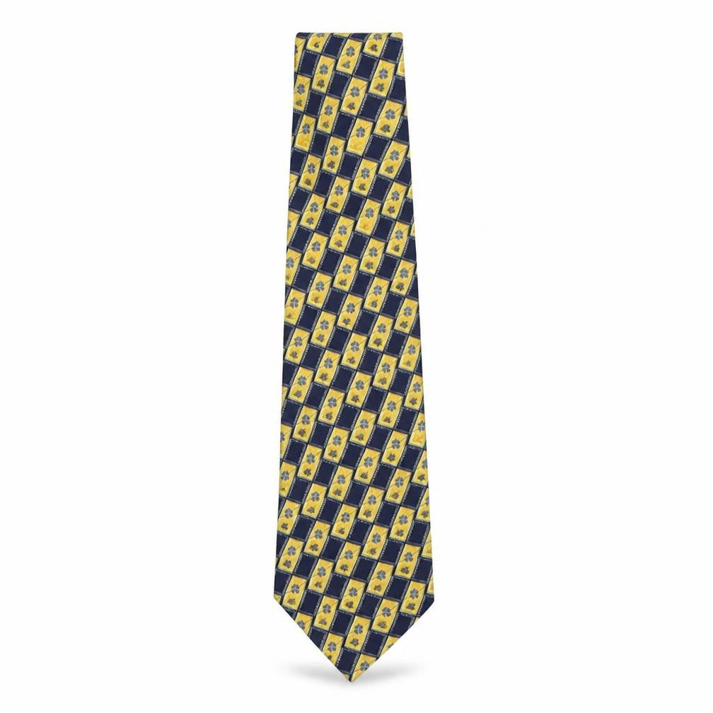 Front view of Marks & Spencer men’s multicoloured plaids & checks polyester pointed tie one size
