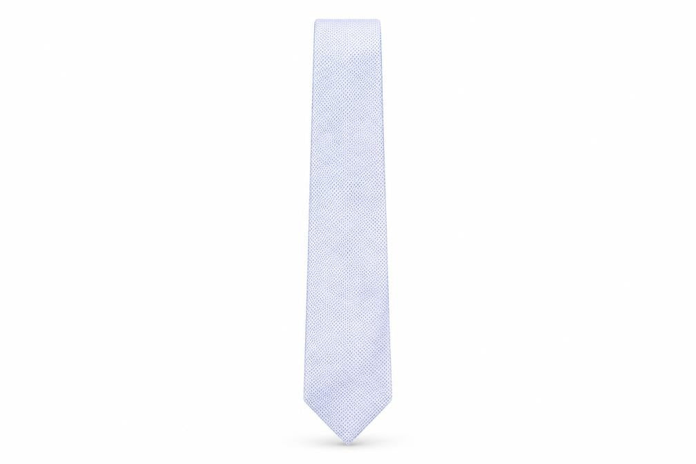 Front view of Burton men’s blue geometric polyester pointed tie one size
