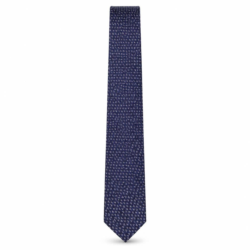 Front view of Vissioni men’s multicoloured geometric microfibre pointed tie one size