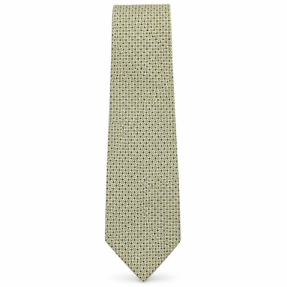 Front view of Sette & Bello men’s multicoloured geometric silk pointed tie one size