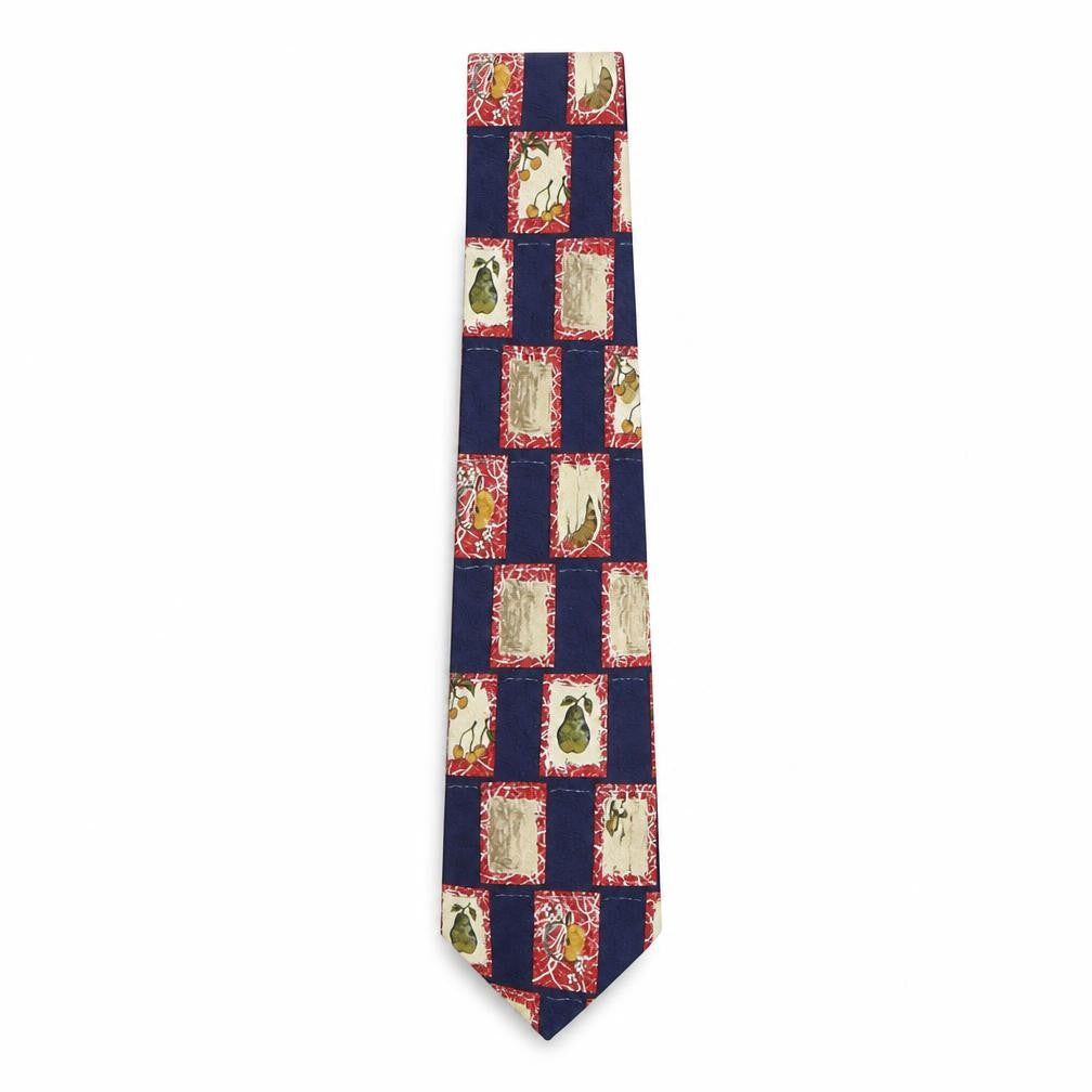 Front view of Marks & Spencer men’s multicoloured geometric silk pointed tie one size