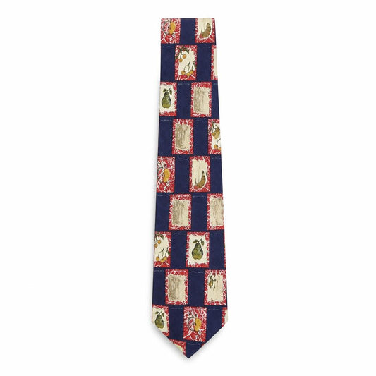 Front view of Marks & Spencer men’s multicoloured geometric silk pointed tie one size