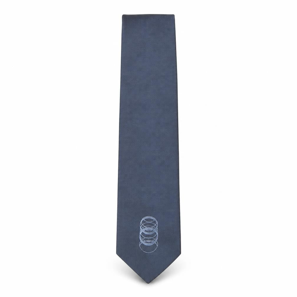 Front view of Simon Carter men’s blue silk pointed tie one size