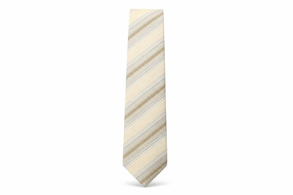 Front view of Collezione men’s multicoloured striped silk pointed tie one size