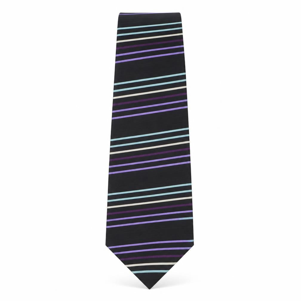 Front view of Autograph men’s multicoloured striped silk pointed tie one size