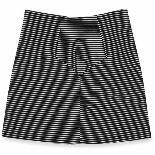 Topshop Womens Black Striped Polyester A-Line Skirt Size 10   Zip