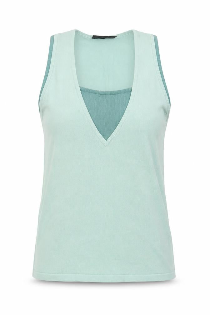 Front view of Principles women’s green viscose vest sweatshirt, size UK 10, pullover