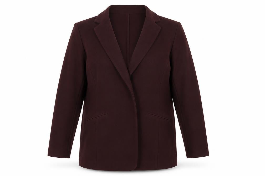 Front view of Marks & Spencer women’s red jacket blazer, size UK 14