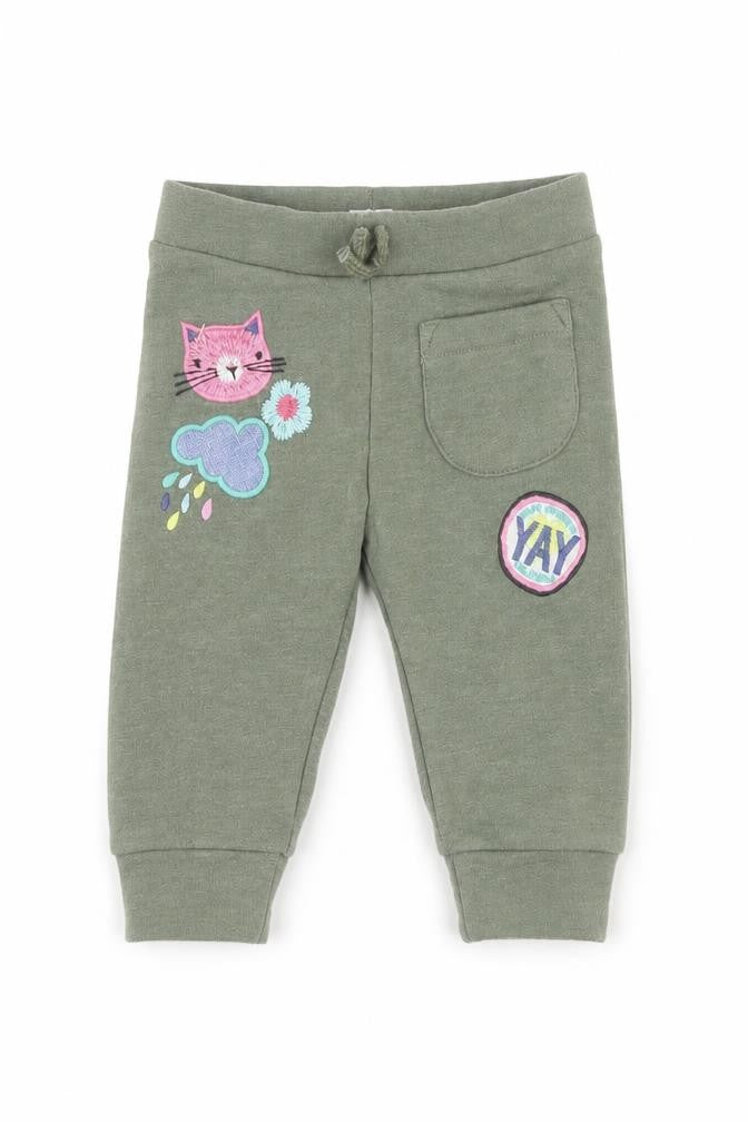 NEXT Baby Green  Cotton Jogger Trousers Size 3-6 Months  Tie