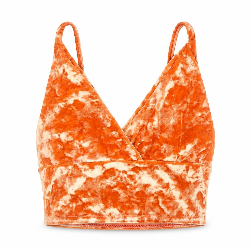 PRETTYLITTLETHING Womens Orange  Polyester Cropped Tank Size 6 Sweetheart