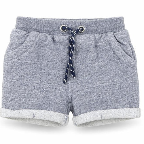 Marks and Spencer Boys Blue  Cotton Cropped Trousers Size 18 Months  Drawstring