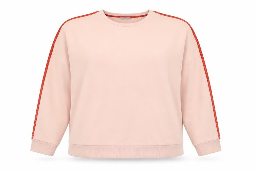 Front view of Next women’s pink cotton pullover sweatshirt, size L, pullover