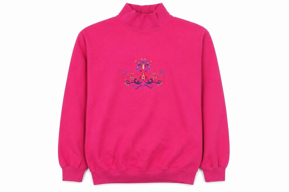 Front view of Hunt Club women’s pink polyester pullover sweatshirt, size S