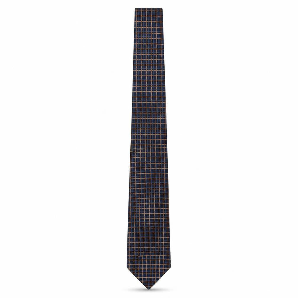 Front view of Skopes men’s multicoloured plaids & checks silk pointed tie one size