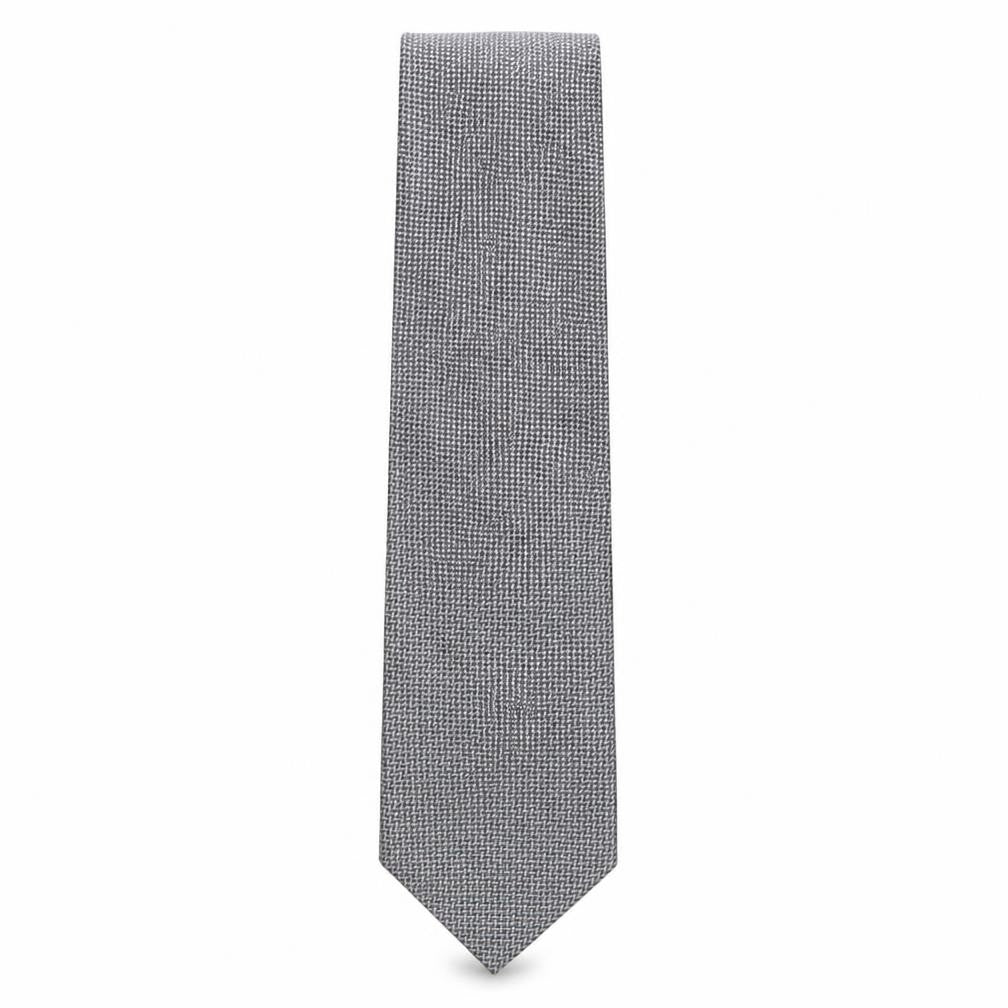 Front view of Marks & Spencer men’s grey geometric polyester pointed tie one size