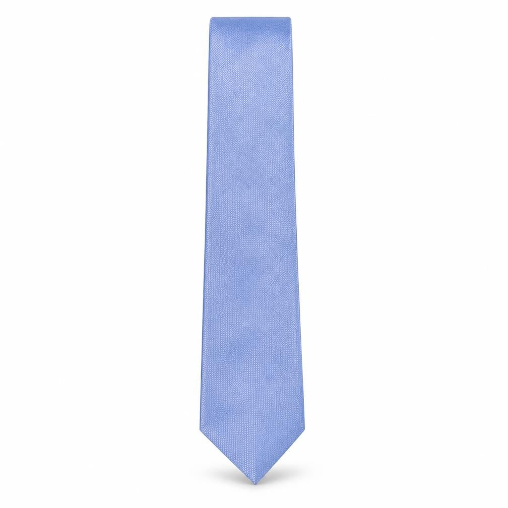 Front view of F&F men’s blue grenadine polyester pointed tie one size