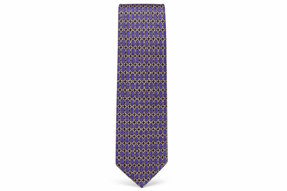 Front view of Debenhams men’s multicoloured geometric polyester pointed tie one size