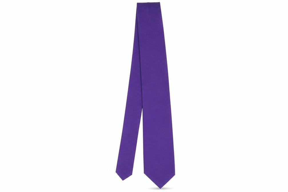 Front view of Duffer men’s purple silk pointed tie one size