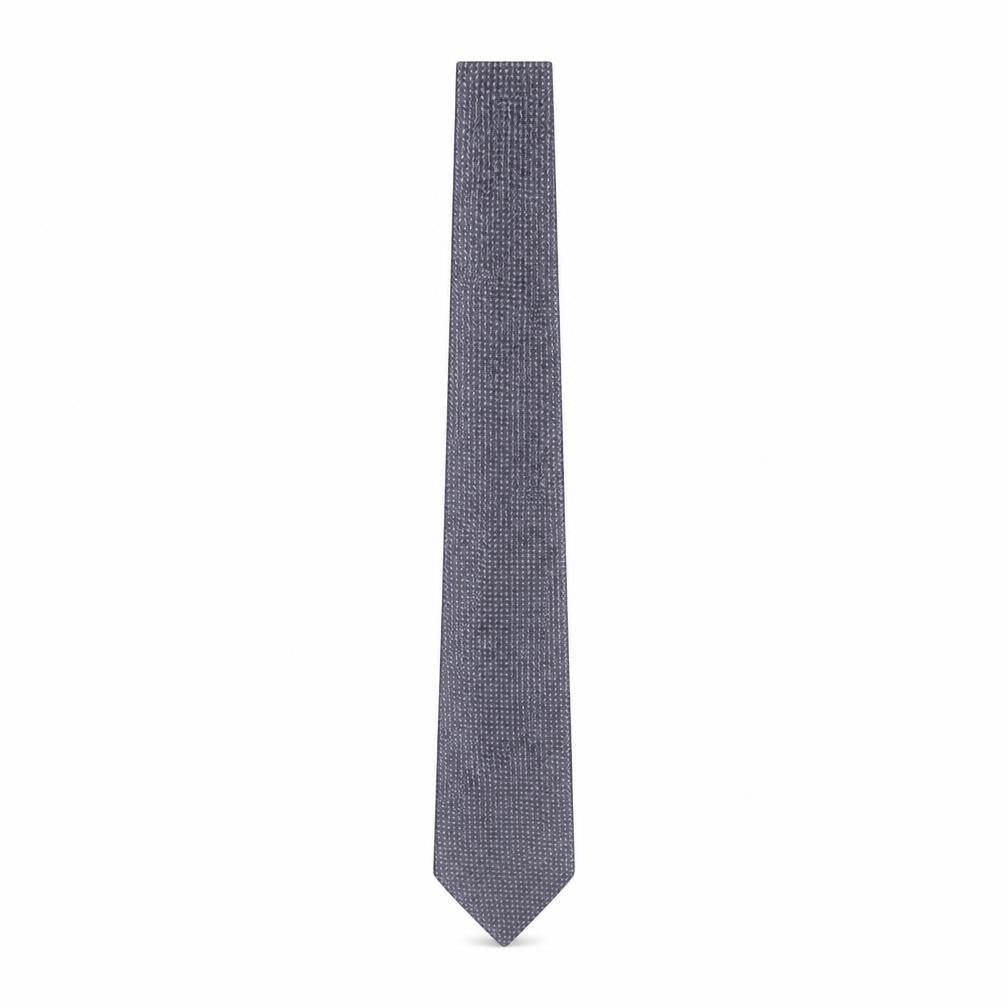 Front view of Debenhams men’s grey geometric polyester pointed tie one size