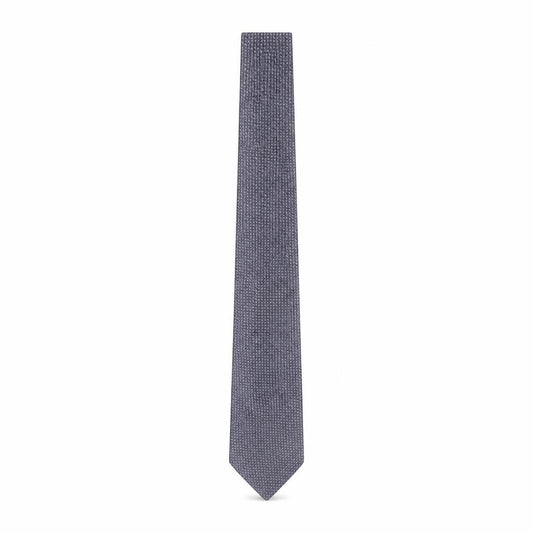 Front view of Debenhams men’s grey geometric polyester pointed tie one size