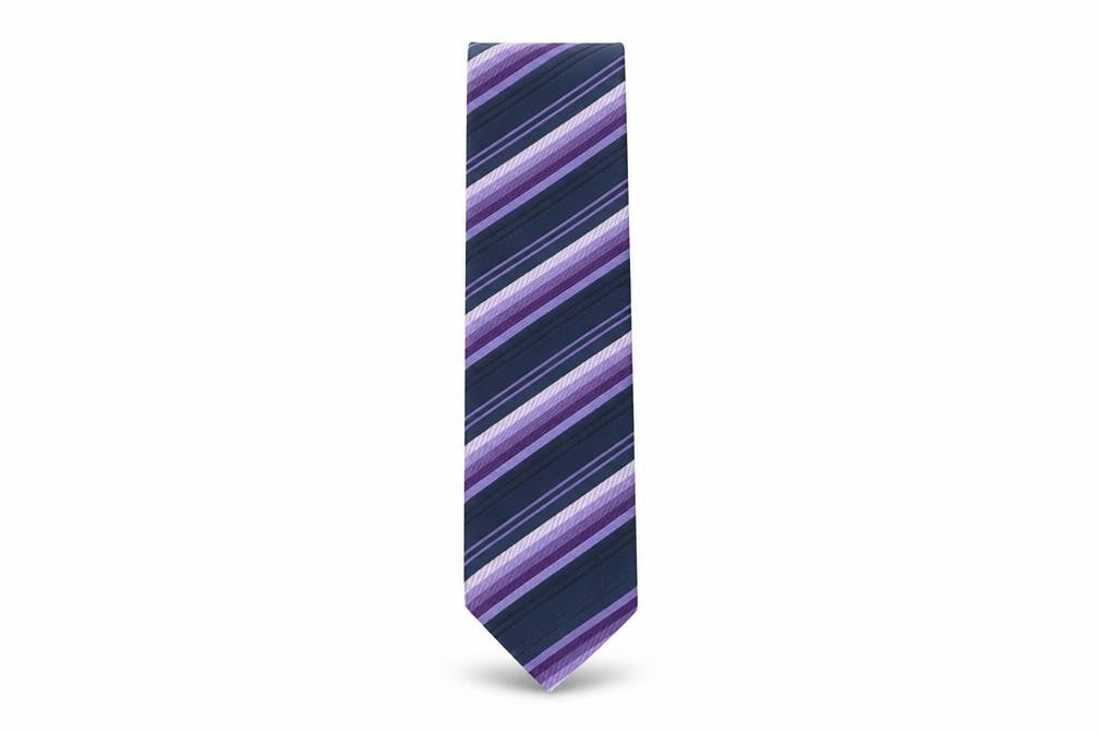 Front view of Next men’s multicoloured striped polyester pointed tie one size