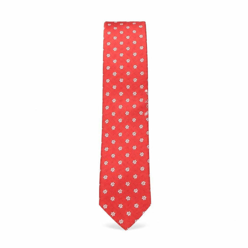 Front view of Tie Rack men’s red floral polyester pointed tie one size