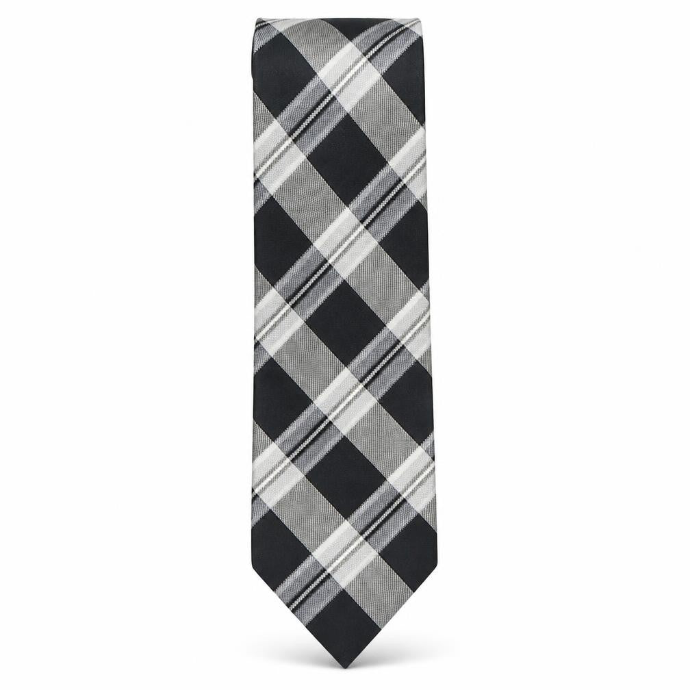 Front view of Michaelis men’s multicoloured plaids & checks silk pointed tie one size