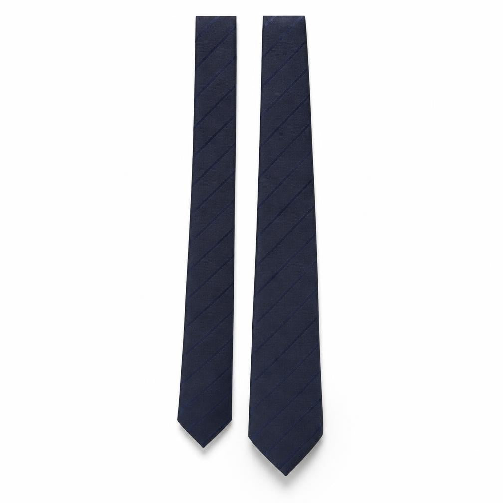 Front view of Next men’s blue striped polyester pointed tie one size