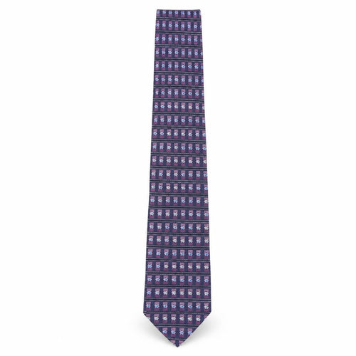 Preworn Mens Purple Floral Silk Pointed Tie One Size