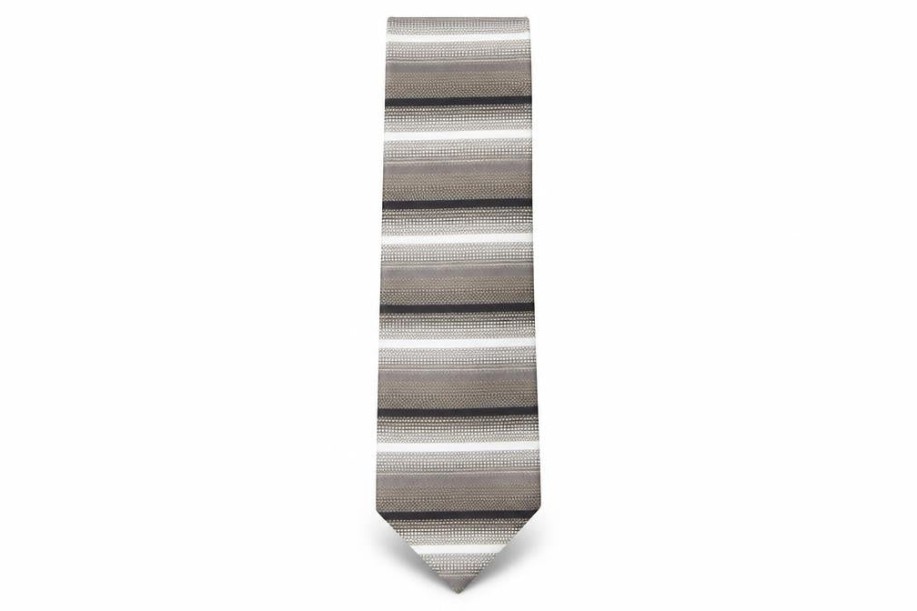 Front view of Collezione men’s multicoloured striped silk pointed tie one size