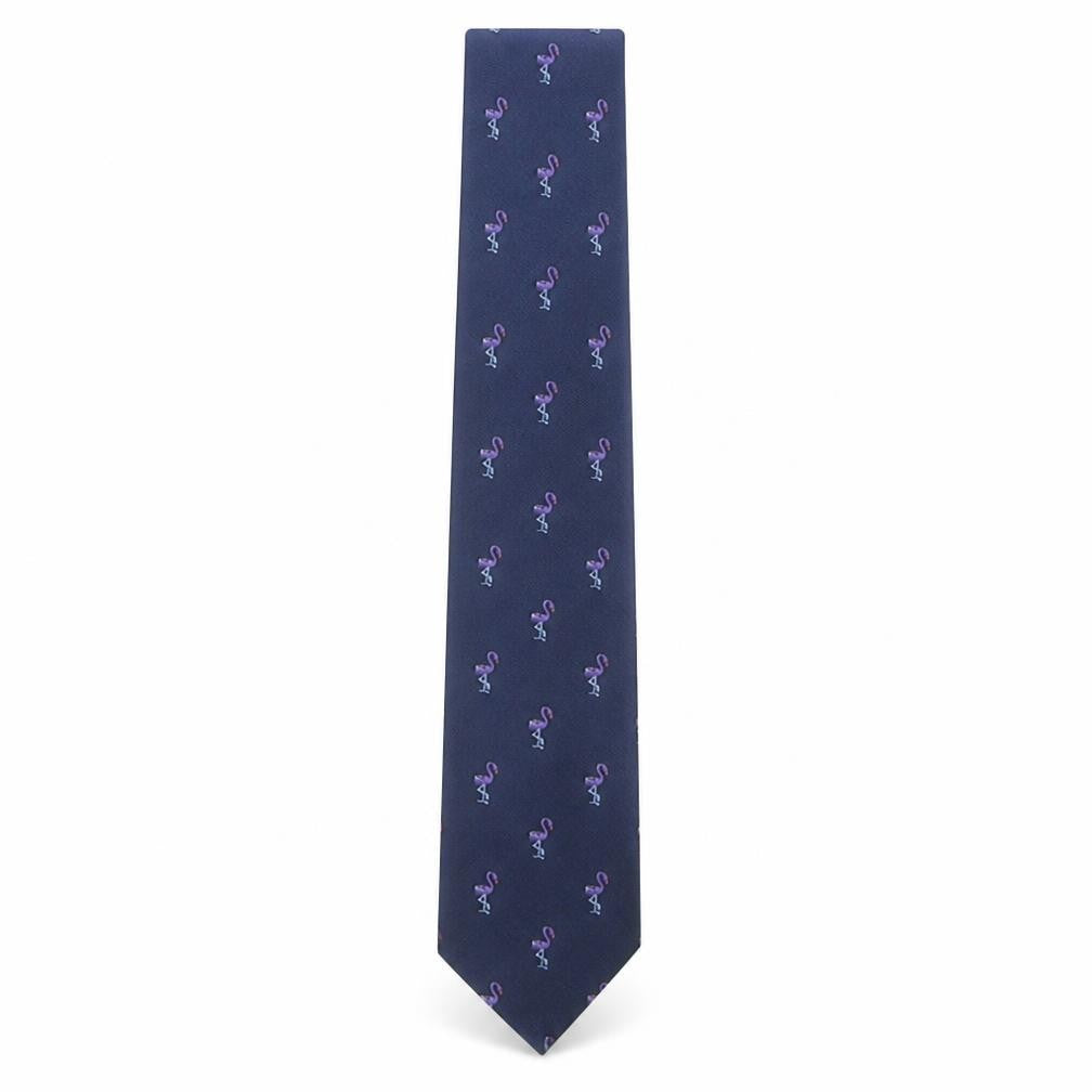 Front view of Next men’s blue geometric polyester pointed tie one size