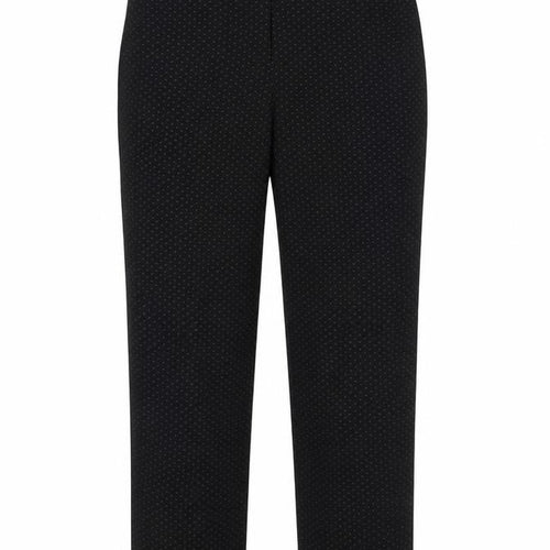 Marks and Spencer Womens Black Geometric Viscose Trousers  Size 6 L30 in Regular Hook & Eye