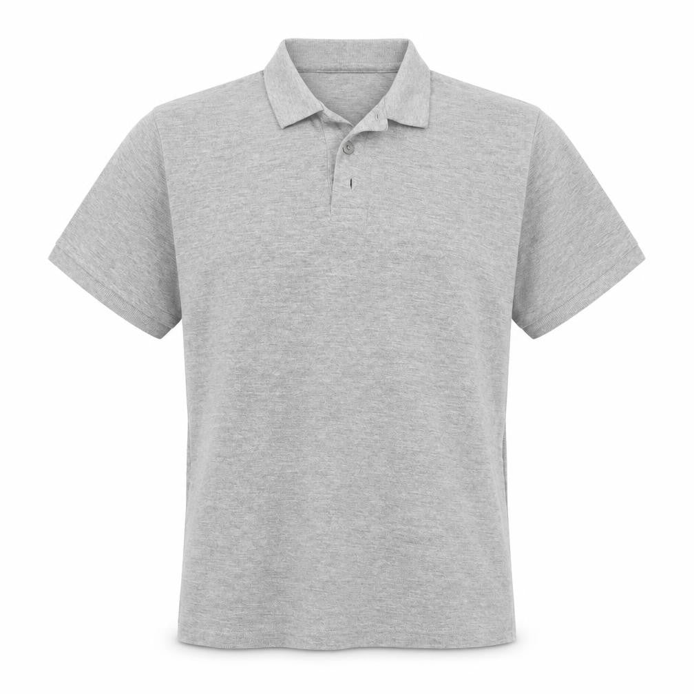 Front view of Burton men’s grey cotton polo, size S, collared pullover