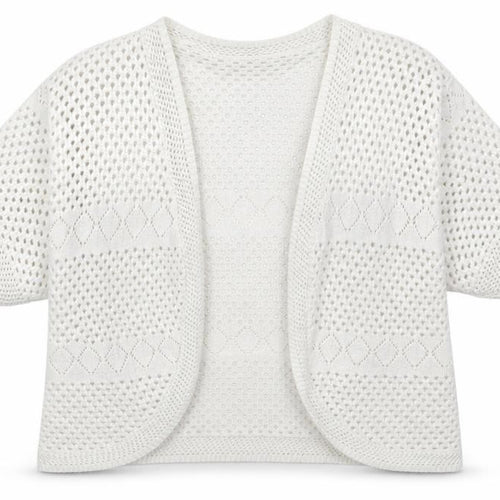 Glimpse Womens White V-Neck  Acrylic Cardigan Jumper Size L
