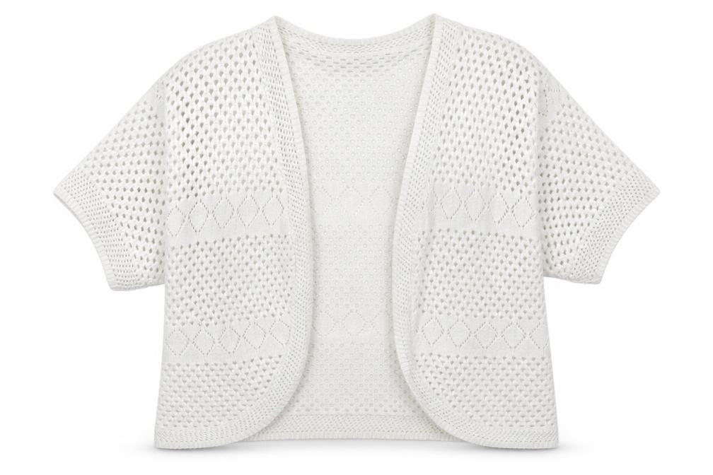 Glimpse Womens White V-Neck  Acrylic Cardigan Jumper Size L