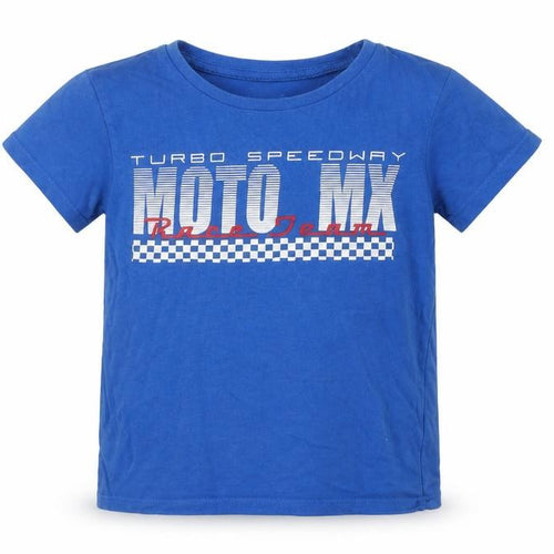 Pep & Co Boys Blue  Cotton Basic T-Shirt Size 5-6 Years Round Neck  - Moto MX