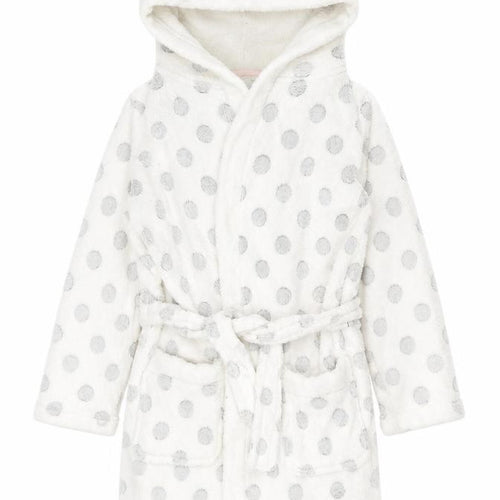 TU Girls White Spotted Polyester Kimono Gown Size 7-8 Years  Tie
