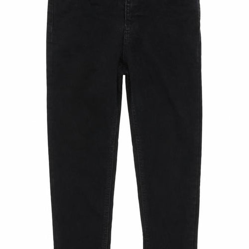 Miss Selfridge Girls Black  Cotton Straight Jeans Size 10 Years L24 in Regular Zip