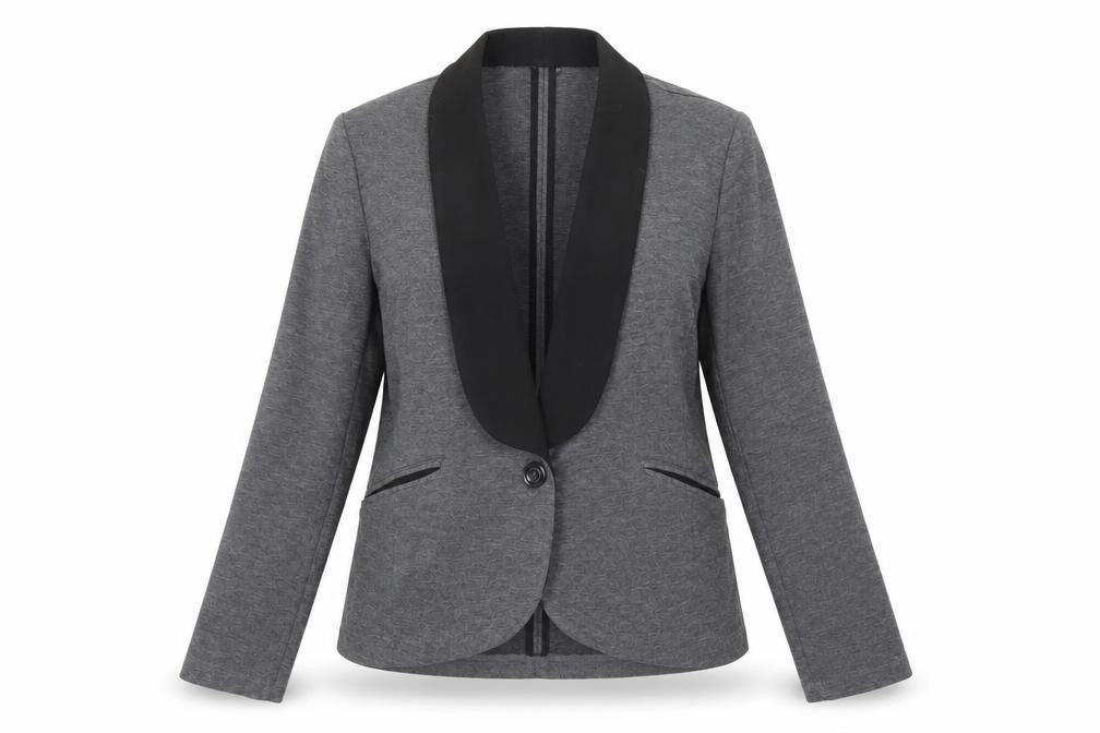 Front view of Next women’s grey polyester jacket blazer, size UK 10