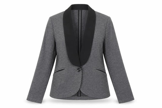 Front view of Next women’s grey polyester jacket blazer, size UK 10