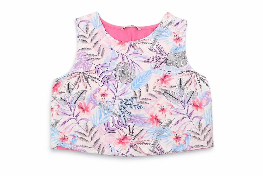 George Girls Pink Floral Viscose Camisole Tank Size 11-12 Years Round Neck