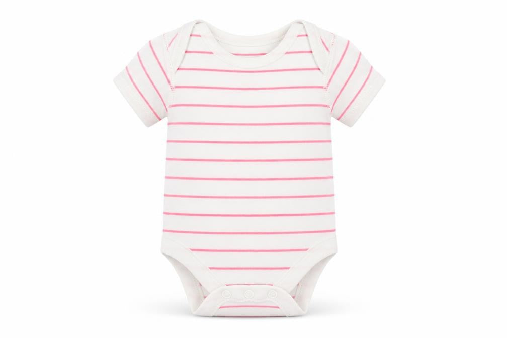 Marks and Spencer Baby White Striped Cotton Babygrow One-Piece Size Newborn  Snap