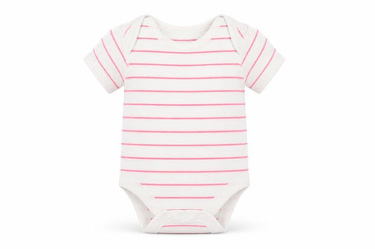 Marks and Spencer Baby White Striped Cotton Babygrow One-Piece Size Newborn  Snap