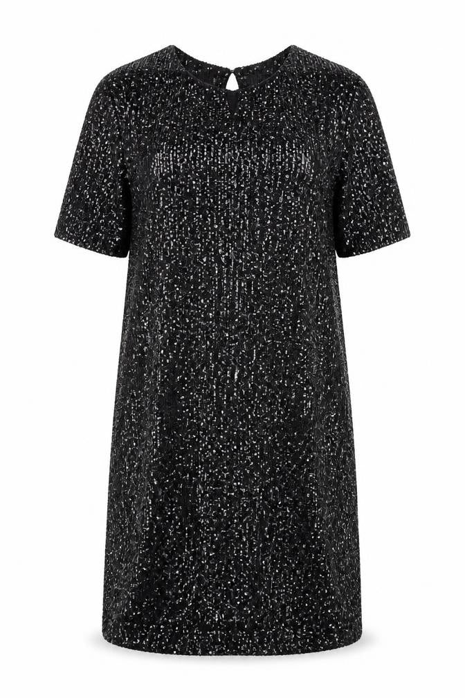 Front view of New Look women’s black polyester a-line, size UK 10, round neck pullover