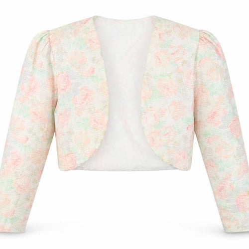 Gianni Balenti Womens Ivory Floral  Jacket Blazer Size 14