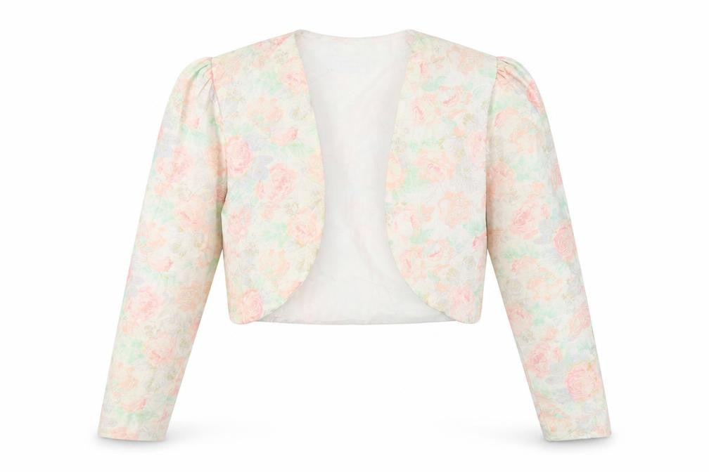 Gianni Balenti Womens Ivory Floral  Jacket Blazer Size 14