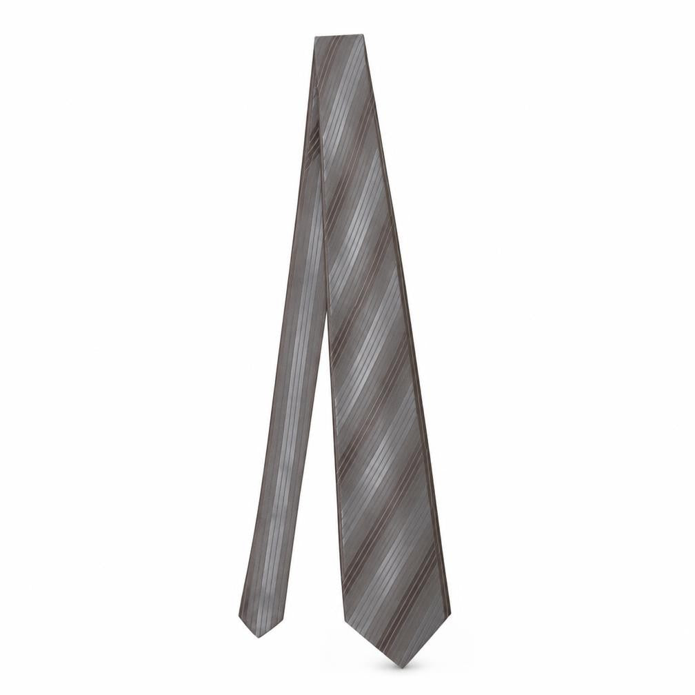 Front view of Autograph men’s brown striped silk pointed tie one size