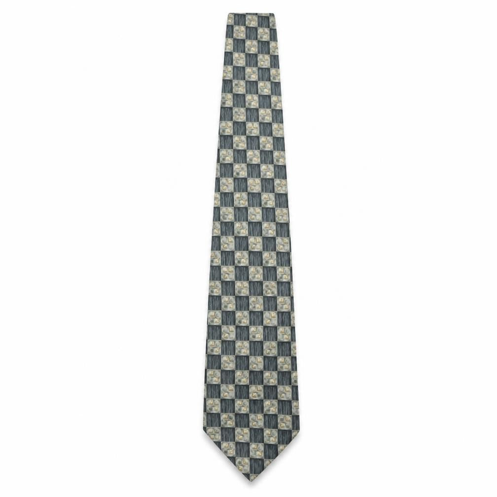 Marks and Spencer Mens Multicoloured Plaids & Checks Silk Pointed Tie One Size