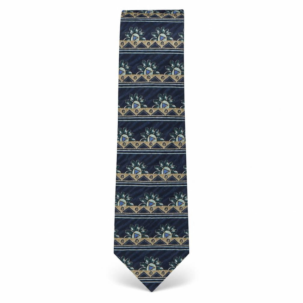 Front view of Marks & Spencer men’s multicoloured geometric polyester pointed tie one size