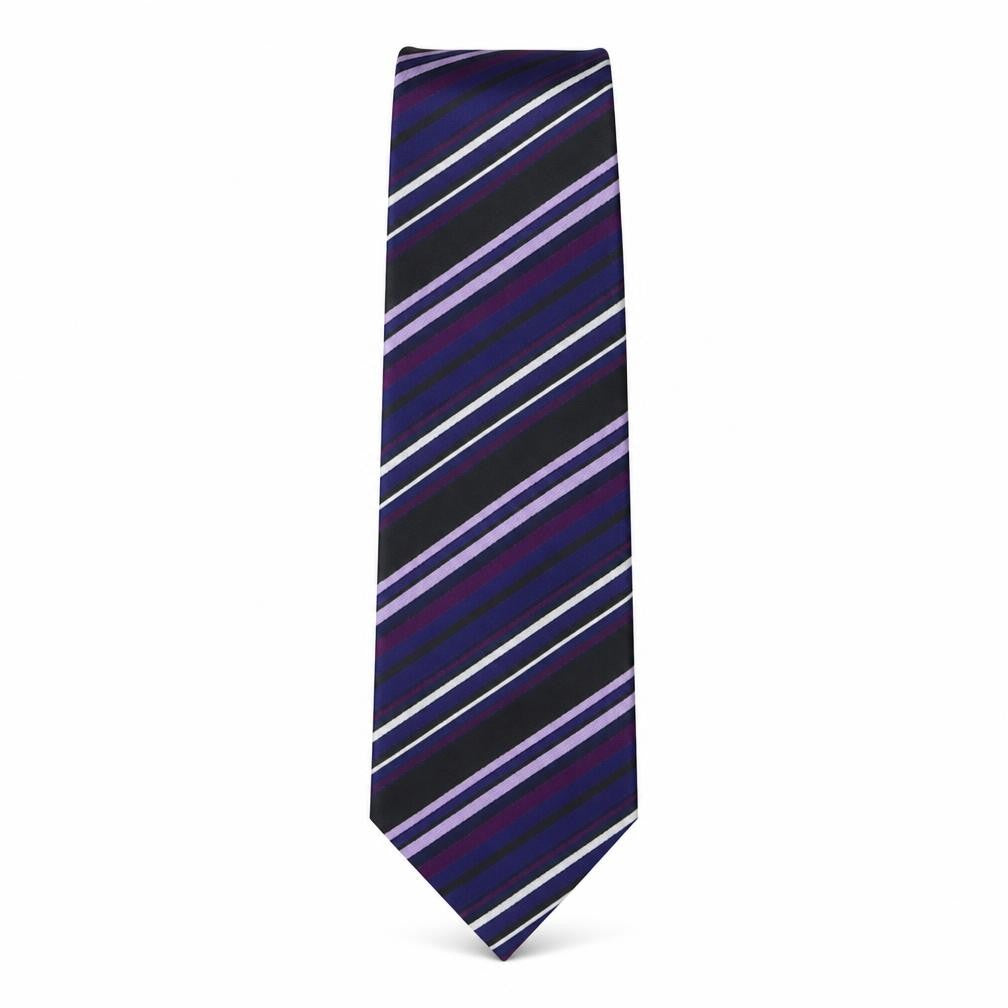 Front view of Device men’s multicoloured striped polyester pointed tie one size